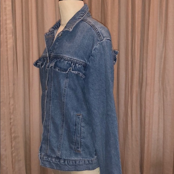 NWT New Look Frill Detail Denim Jacket - Picture 5 of 8